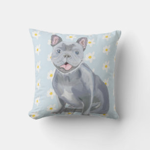 Blue Grey Frenchie Kussen