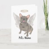 Blue Grey Frenchie Sympathie Memorial Kaart (Voorkant)