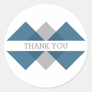 Blue Grey Geometric Triad Dank je Stickers