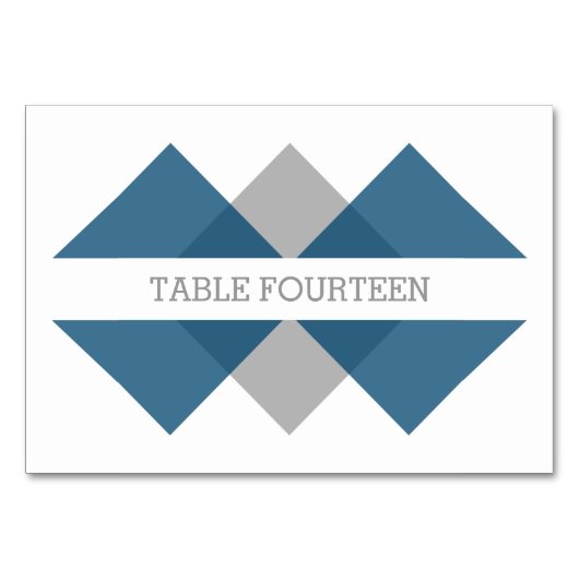 Blue Grey Geometric Triad Table Kaart (Voorkant)