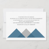Blue Grey Geometric Triad Wedding Invite Kaart (Achterkant)