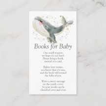 Blue Grey Gold Cute Whale Books for Baby shower En