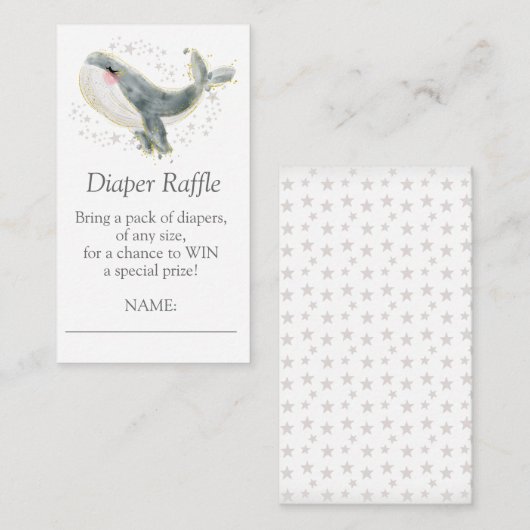 Blue Grey Gold Schattigee Walvis Boeken voor Baby  Informatiekaartje (Voorkant / Achterkant)