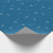 Blue Grey Golf Ball Pattern Wrapping Paper Cadeaupapier (Hoek)