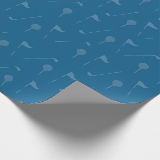Blue Grey Golf Ball Pattern Wrapping Paper Cadeaupapier (Hoek)