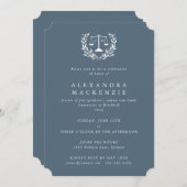 Blue-Grey JD Law Scales Laurel Wreated Afstuderen  Kaart (Voorkant / Achterkant)