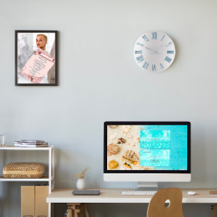 Blue Grey Metallic Silver Roman Numbers Grote Klok