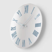 Blue Grey Metallic Silver Roman Numbers Grote Klok (Hoek)