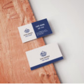 Blue Grey Minimalist Modern Company Logo Visitekaartje