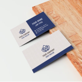 Blue Grey Minimalist Modern Company Logo Visitekaartje