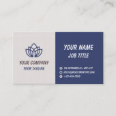 Blue Grey Minimalist Modern Company Logo Visitekaartje (Voorkant)