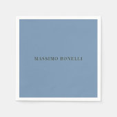 Blue Grey Minimalist Plain Legible Modern Servet (Voorkant)