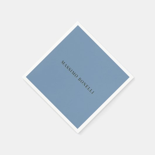 Blue Grey Minimalist Plain Legible Modern Servet (Hoek)