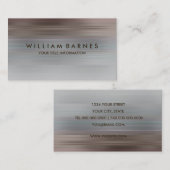 Blue Grey Mocha Stripe Visitekaartje (Voorkant / Achterkant)