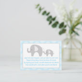 Blue/Grey Mod Elephant Enclosure Book Request Card Informatiekaartje (Staand voorkant)
