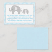 Blue/Grey Mod Elephant Enclosure Book Request Card Informatiekaartje (Voorkant / Achterkant)