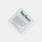 Blue Grey Modern Minimal Fun Facts Verjaardagsjaar Servet (Hoek)