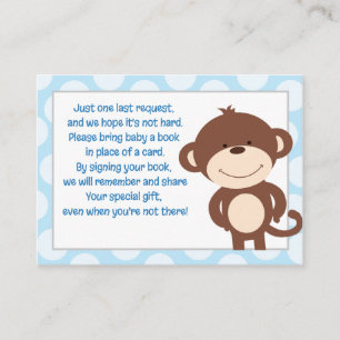 Blue/Grey Monkey Enclosure Book Request Card Informatiekaartje