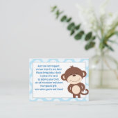 Blue/Grey Monkey Enclosure Book Request Card Informatiekaartje (Staand voorkant)