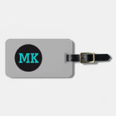 Blue Grey Monogram Bagagelabel (Voorkant horizontaal)