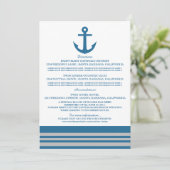 Blue Grey Nautical Anchor Information Kaart (Staand voorkant)