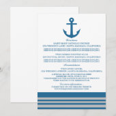 Blue Grey Nautical Anchor Information Kaart (Voorkant / Achterkant)