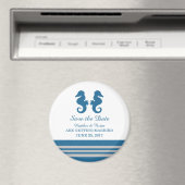 Blue Grey Nautical Seahorse Save the Date Magnet (Insitu (Vaatwasser))