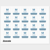 Blue Grey Nautical Seahorse Save the Date Vierkante Sticker (Vel)