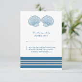 Blue Grey Nautical Seashells Response Kaart (Staand voorkant)