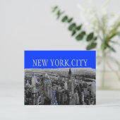 Blue Grey New York City Pop Art Briefkaarten (Staand voorkant)