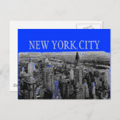 Blue Grey New York City Pop Art Briefkaarten (Voorkant / Achterkant)