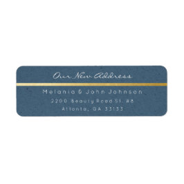 Blue Grey Paper Kraft White - nieuw adres RSVP Etiket