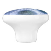 Blue Grey Petoskey Stone Keramische Knop (Zijkant)