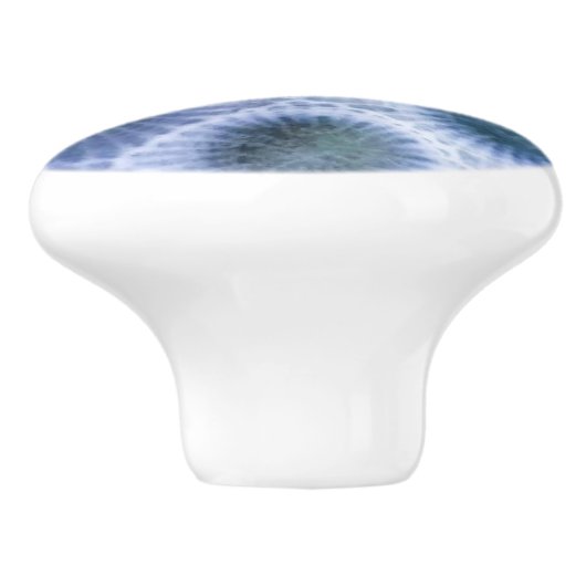 Blue Grey Petoskey Stone Keramische Knop (Zijkant)