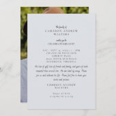 Blue Grey Photo Celebration of Life Kaart (Voorkant / Achterkant)