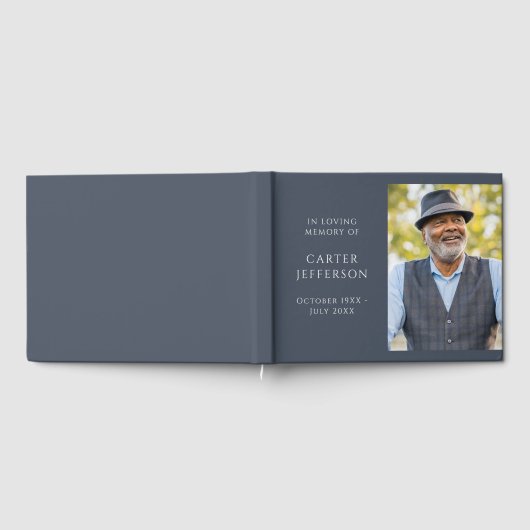Blue Grey Photo Memorial Gastboek Gastenboek (Volledig)
