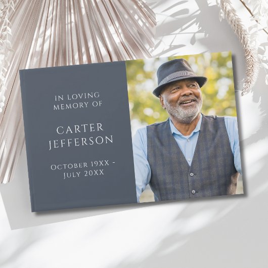 Blue Grey Photo Memorial Gastboek Gastenboek