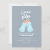 Blue Grey Poppin Bottles Baby shower Uitnodiging (Voorkant)