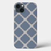 Blue-Grey quatrefoil Hoesje-Mate iPhone case (Achterkant)