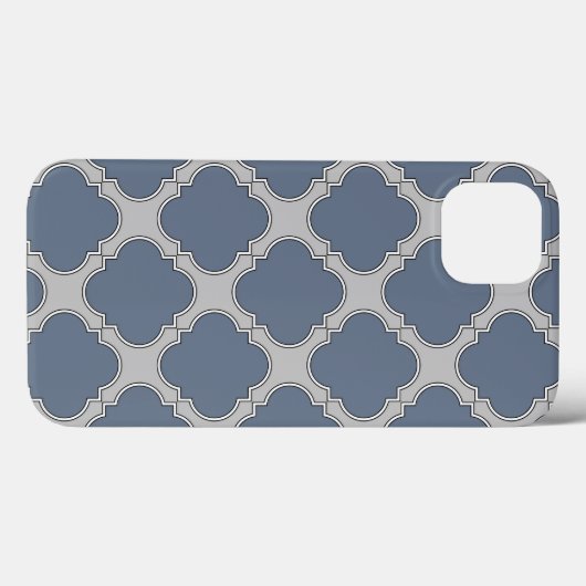 Blue-Grey quatrefoil Hoesje-Mate iPhone case (Achterkant (horizontaal))