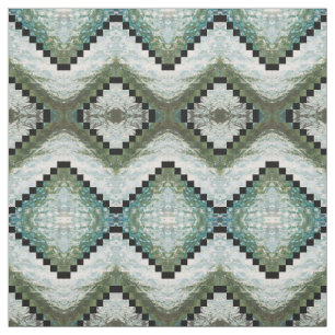 Blue, Grey, Sage Green & Cream Fabric 'Montauk' Stof