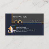 Blue Grey Shades Gold Building Line Home Repareert Visitekaartje (Achterkant)