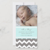 Blue Grey Sjabloon Nieuwe Baby Geboorteaankondigin