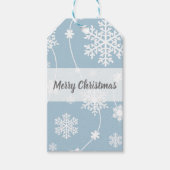 Blue Grey Snowflakes Winter Wonderland Holiday Cadeaulabel (Voorkant)