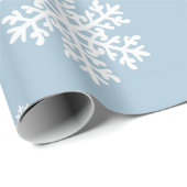 Blue Grey Snowflakes Winter Wonderland Holiday Cadeaupapier (Rol Hoek)