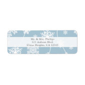 Blue Grey Snowflakes Winter Wonderland Holiday Etiket (Voorkant)