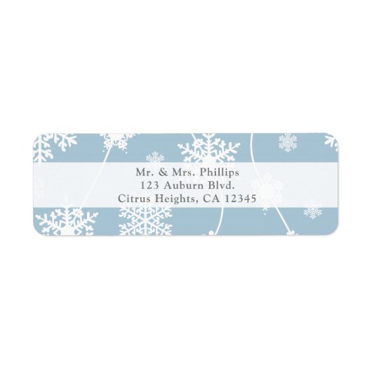 Blue Grey Snowflakes Winter Wonderland Holiday Etiket (Voorkant)