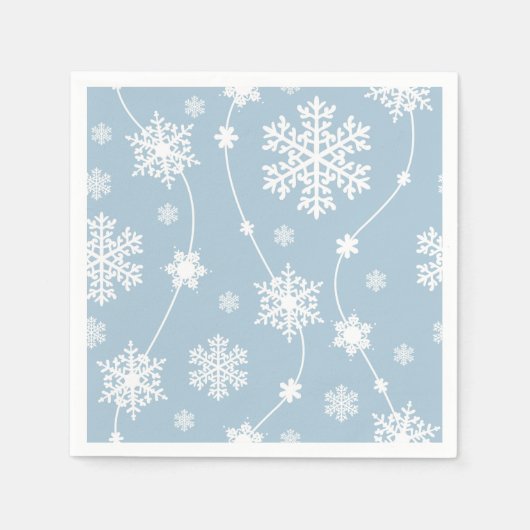 Blue Grey Snowflakes Winter Wonderland Holiday Servet (Voorkant)