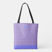 Blue Grey Tartan TI Monogrammed Canvas tas (Achterkant)