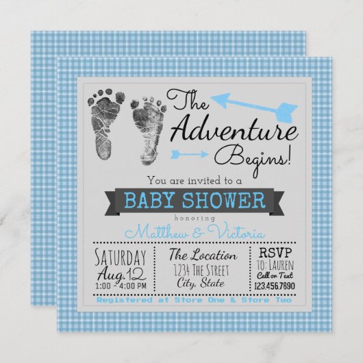 Blue Grey: The Adventure begint met het Baby showe Kaart (Voorkant / Achterkant)